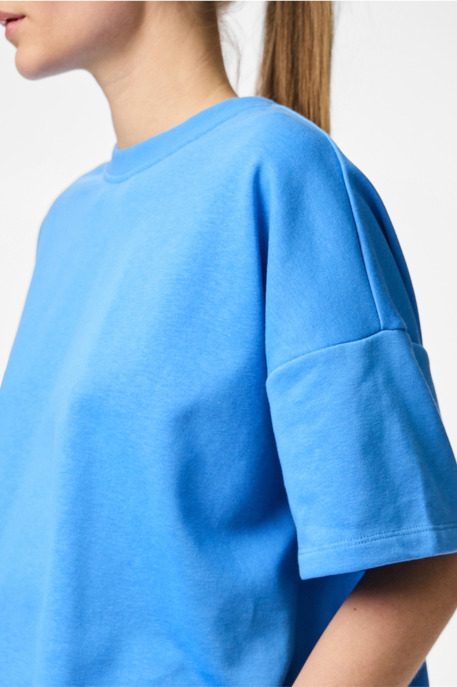 PCCHILLI SUMMER 2/4 LOOSE SWEAT NOO 17118870 AZURE BLUE